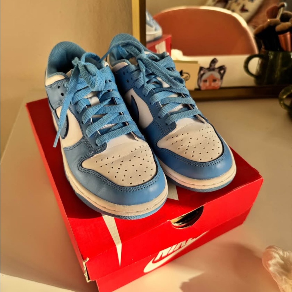 Nike University Blue and White Dunk Low Shoes